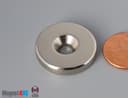 1" od x 3/16" #10 N42 Countersunk Magnet - photo 3