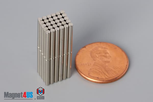 1/16" dia. x 1/2" N40 Neodymium Cylinder Magnet - photo 5