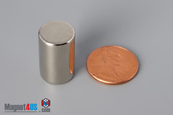 1/2" dia. x 7/8" N45 Neodymium Cylinder Magnet
