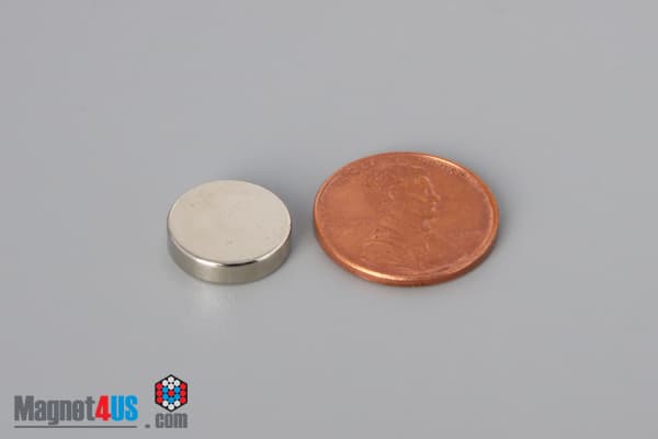 1/2" dia. x 1/8" N45 Neodymium Disc Magnet
