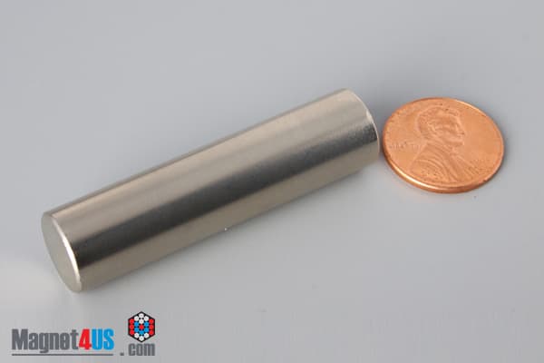 1/2" dia. x 2" N52 Neodymium Cylinder Magnet