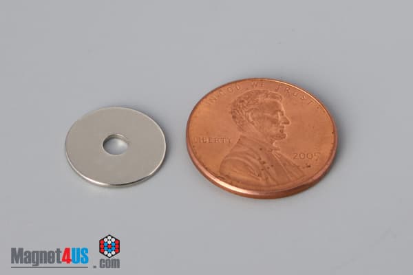 1/2" od x 1/8" id x 1/32" N40 Neodymium Ring Magnet - photo 1
