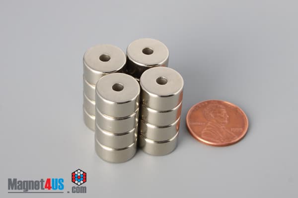 1/2" od x 1/8" id x 1/4" N40 Neodymium Ring Magnet - photo 5