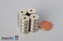 1/2" od x 1/8" id x 1/4" N40 Neodymium Ring Magnet - photo 5