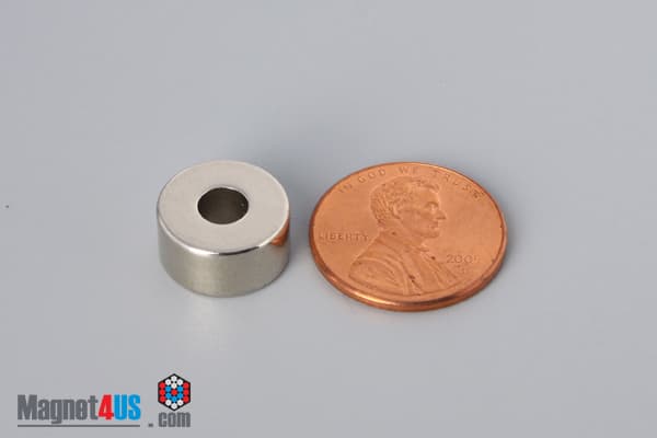 1/2" od x 3/16" id x 1/4" N45 Neodymium Ring Magnet - photo 1