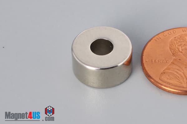 1/2" od x 3/16" id x 1/4" N45 Neodymium Ring Magnet - photo 3
