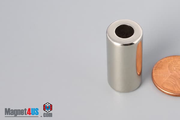 1/2" od x 1/4" id x 1" N40 Neodymium Ring Magnet - photo 3
