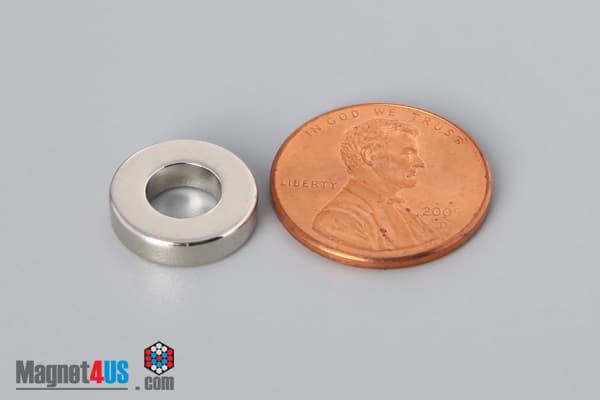 1/2" od x 1/4" id x 1/8" N40 Neodymium Ring Magnet