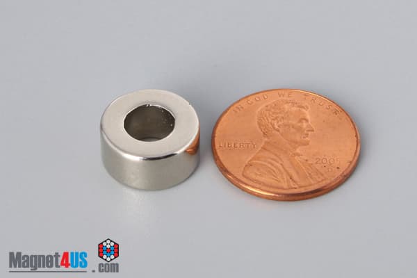 1/2" od x 1/4" id x 1/4" N45 Neodymium Ring Magnet