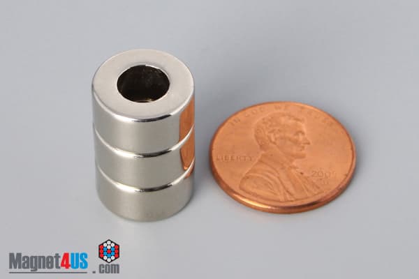 1/2" od x 1/4" id x 1/4" N45 Neodymium Ring Magnet - photo 5