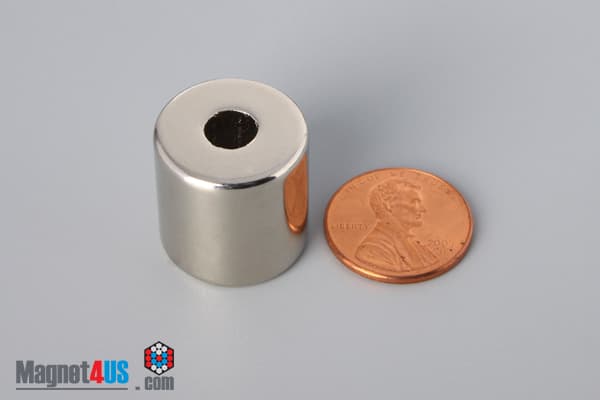 3/4" od x 1/4" id x 3/4" N45 Neodymium Ring Magnet