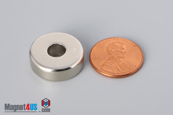 3/4" od x 1/4" id x 1/4" N45 Neodymium Ring Magnet