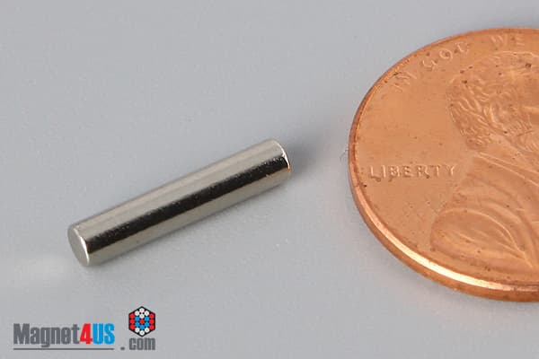 1/10" dia. x 1/2" N45 Neodymium Cylinder Magnet