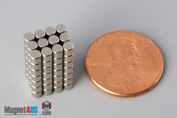 1/10" dia. x 1/10" N45 Neodymium Cylinder Magnet - photo 5
