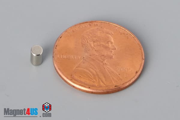 1/10" dia. x 3/16" N45 Neodymium Cylinder Magnet