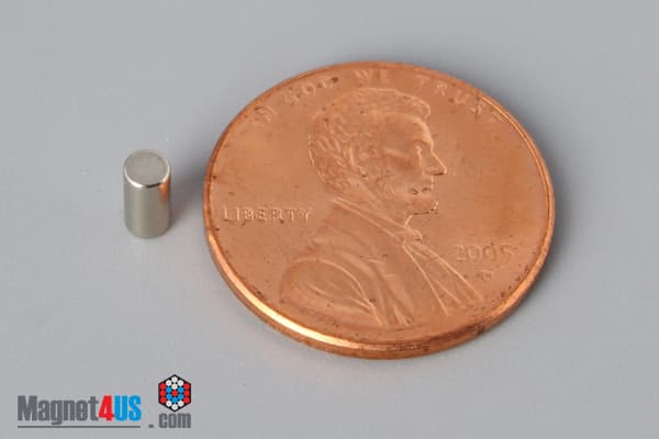1/10" dia. x 2/10" N45 Neodymium Cylinder Magnet