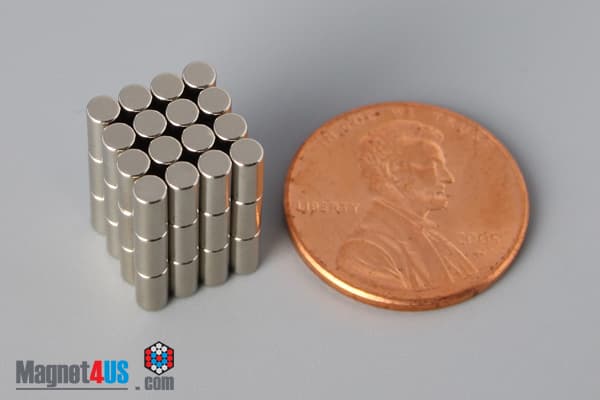 1/10" dia. x 2/10" N45 Neodymium Cylinder Magnet - photo 5