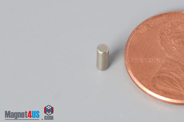 1/10" dia. x 1/4" N45 Neodymium Cylinder Magnet - photo 3