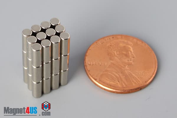 1/10" dia. x 1/4" N45 Neodymium Cylinder Magnet - photo 5