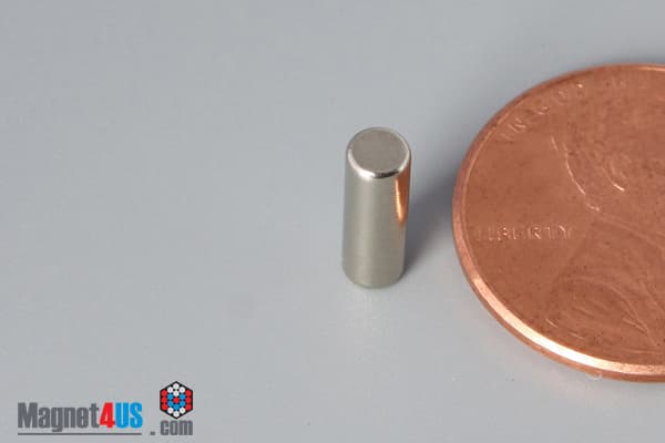 1/10" dia. x 3/8" N45 Neodymium Cylinder Magnet