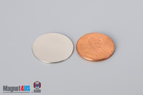 13/16" dia. x 1/32" N45 Neodymium Disc Magnet