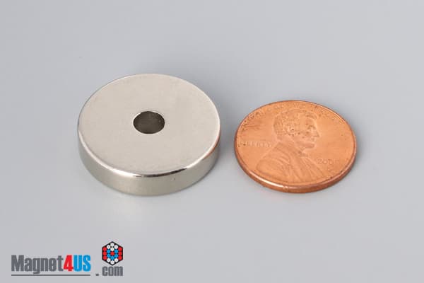7/8" od x 3/16" id x 2/10" N45 Neodymium Ring Magnet - photo 1