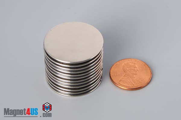 1" dia. x 1/32" N40 Neodymium Disc Magnet - photo 5