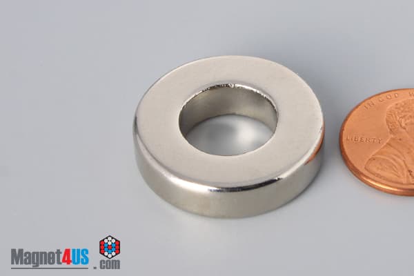 1" od x 1/2" id x 1/4" N45 Neodymium Ring Magnet - photo 3