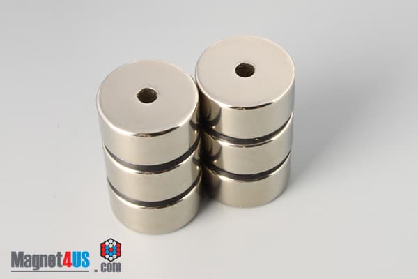 1" od x 3/16" id x 1/2" N45 Neodymium Ring Magnet - photo 4