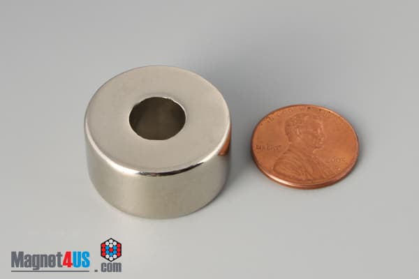 1" od x 3/8" id x 1/2" N40 Neodymium Ring Magnet
