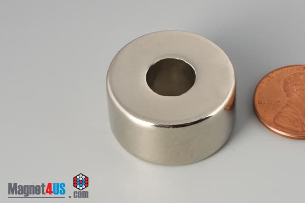 1" od x 3/8" id x 1/2" N40 Neodymium Ring Magnet - photo 3
