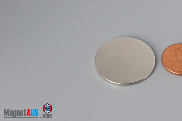 1 1/8" dia. x 1/16" N45 Neodymium Disc Magnet - photo 3
