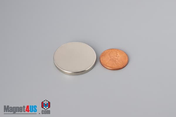 1 1/8" dia. x 1/8" N45 Neodymium Disc Magnet - photo 1