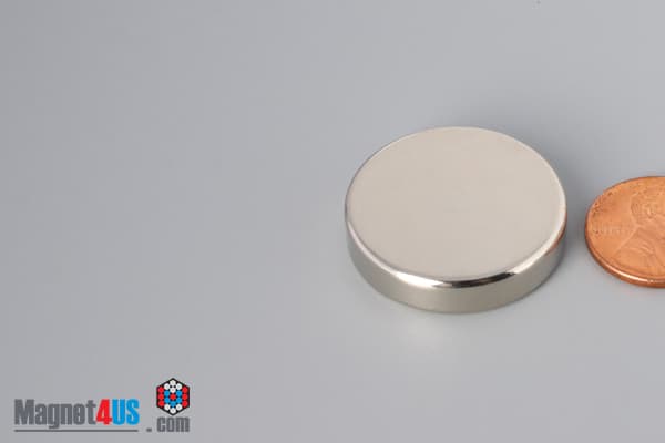 1 1/8" dia. x 1/4" N45 Neodymium Disc Magnet - photo 3