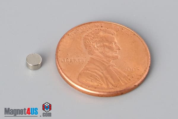1/8" dia. x 1/16" N45 Neodymium Disc Magnet