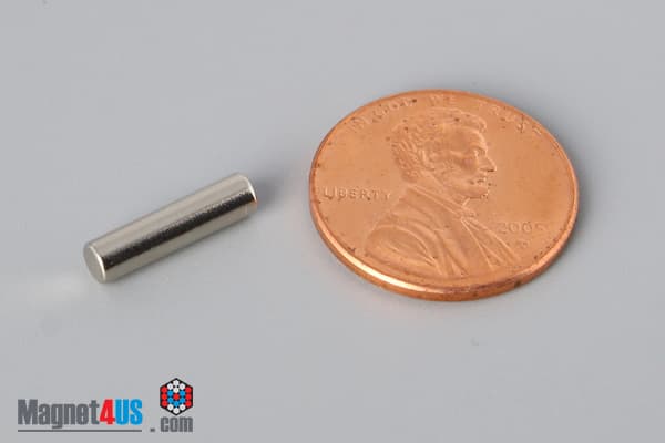 1/8" dia. x 1/2" N40 Neodymium Cylinder Magnet - photo 1