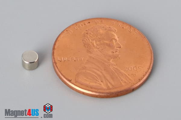 1/8" dia. x 3/32" N45 Neodymium Disc Magnet
