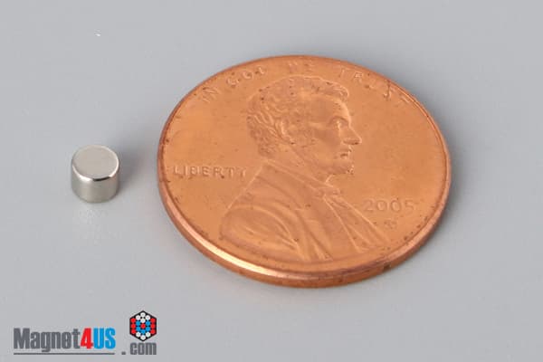1/8" dia. x 1/10" N45 Neodymium Disc Magnet