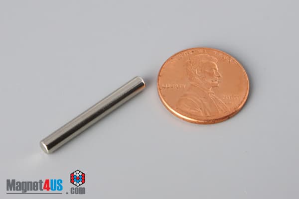 1/8" dia. x 1" N40 Neodymium Cylinder Magnet