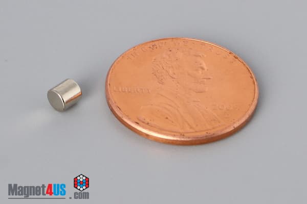 1/8" dia. x 1/8" N52 Neodymium Cylinder Magnet - photo 1