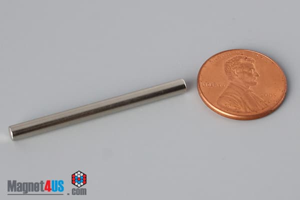 1/8" dia. x 1 1/2" N45 Neodymium Cylinder Magnet