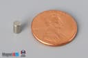 1/8" dia. x 2/10" N45 Neodymium Cylinder Magnet - photo 1