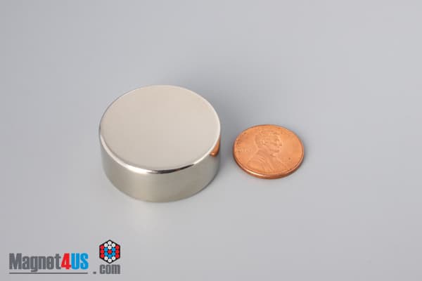 1 1/4" dia. x 1/2" N45 Neodymium Disc Magnet