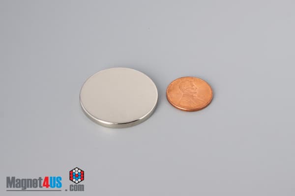 1 1/4" dia. x 1/8" N45 Neodymium Disc Magnet - photo 1