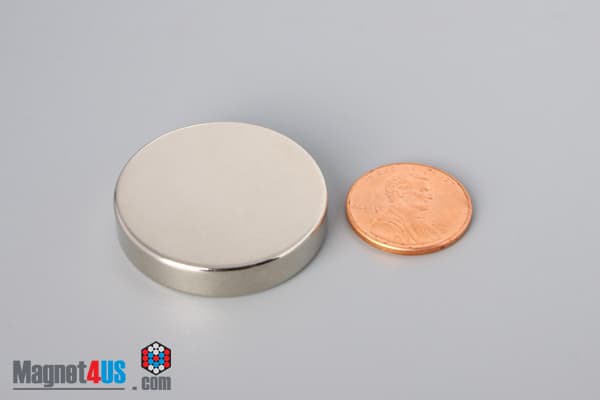 1 1/4" dia. x 1/4" N45 Neodymium Disc Magnet