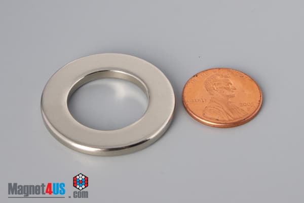 1 1/4" od x 3/4" id x 1/8" N45 Neodymium Ring Magnet