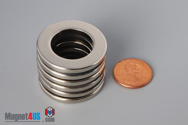 1 1/4" od x 3/4" id x 1/8" N45 Neodymium Ring Magnet - photo 5