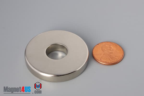 1 1/2" od x 1/2" id x 1/4" N42 Neodymium Ring Magnet