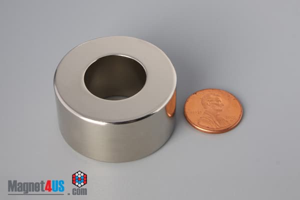 1 1/2" od x 3/4" id x 3/4" N40 Neodymium Ring Magnet