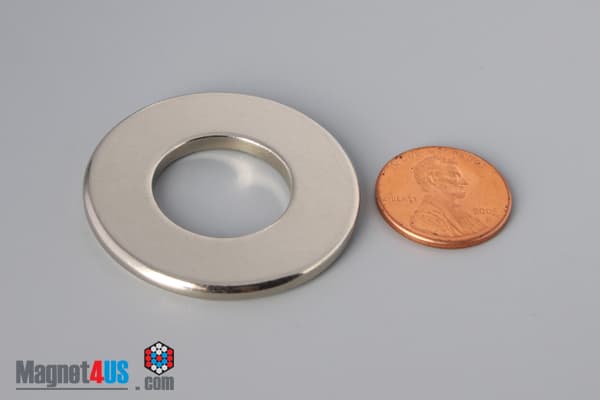 1 1/2" od x 3/4" id x 1/8" N45 Neodymium Ring Magnet